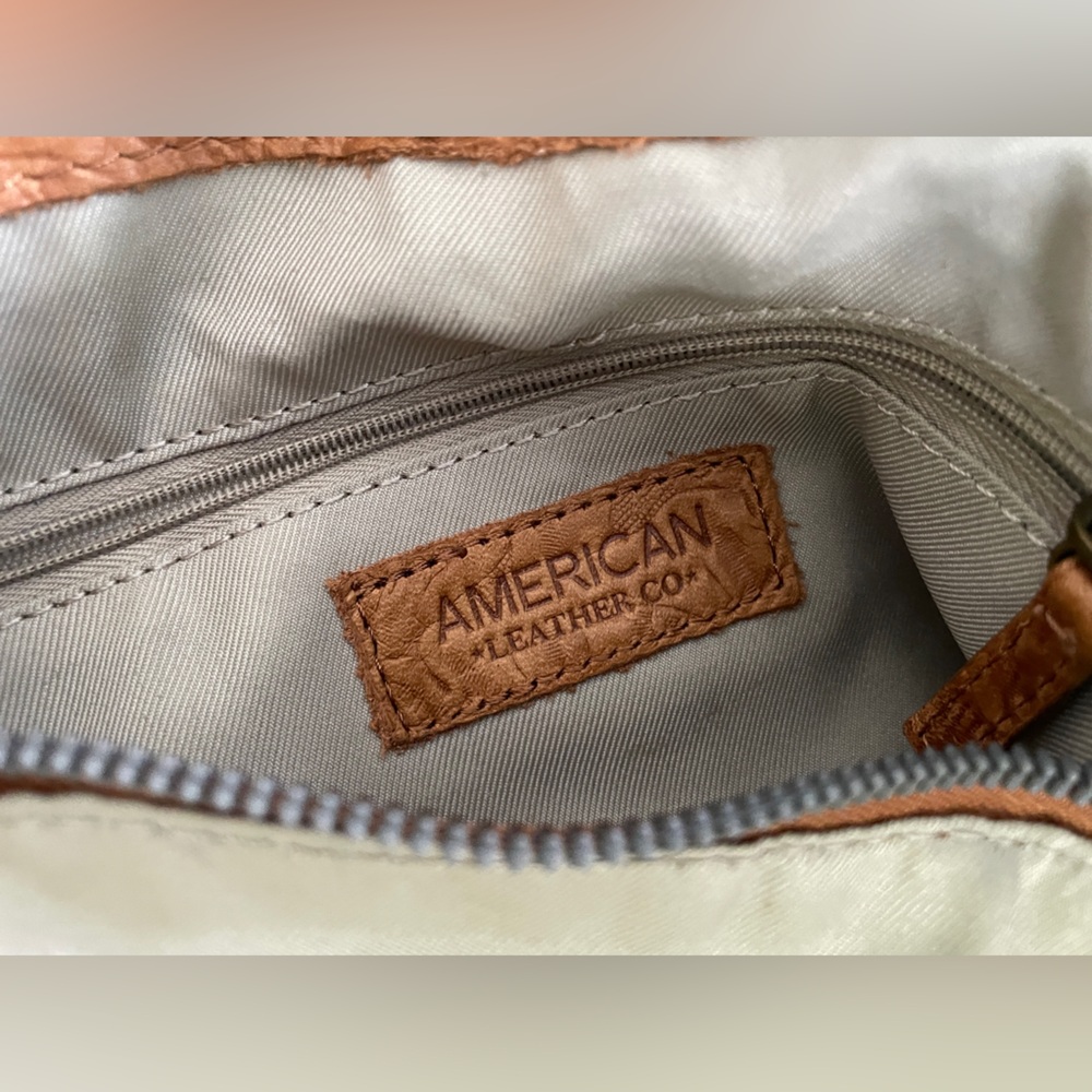 American Leather Company Tan Tooled Leather Purse View 4